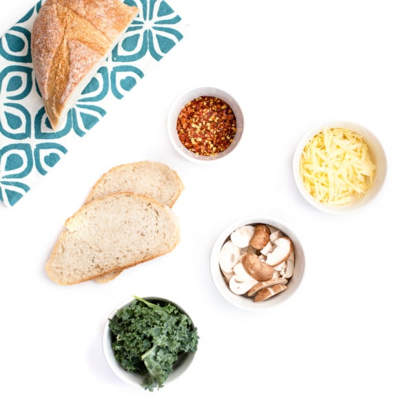 Kale-Mushroom Grilled Cheese l cookinginmygenes.com