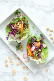 Peanut Chicken Lettuce Wraps l cookinginmygenes.com