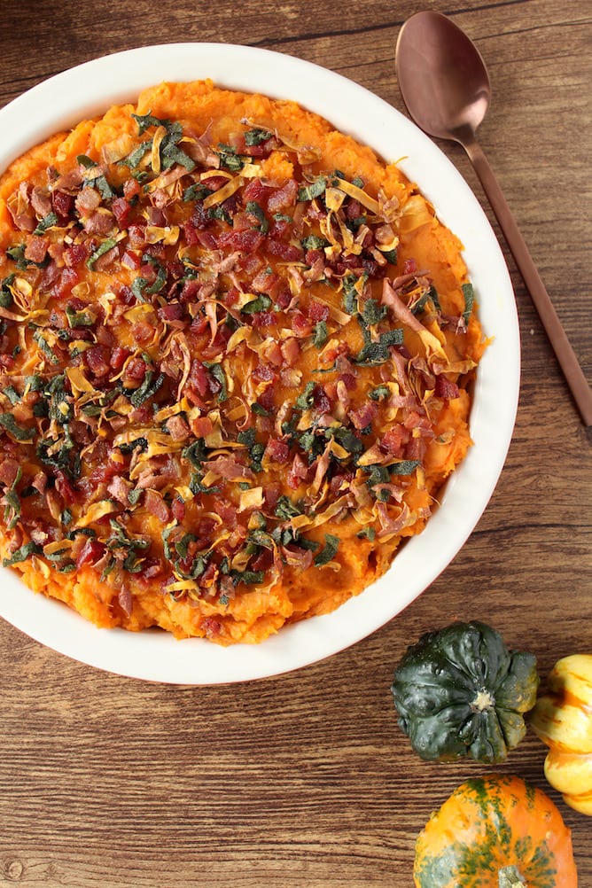 Bacon & Sage Sweet Potatoes l cookinginmygenes.com