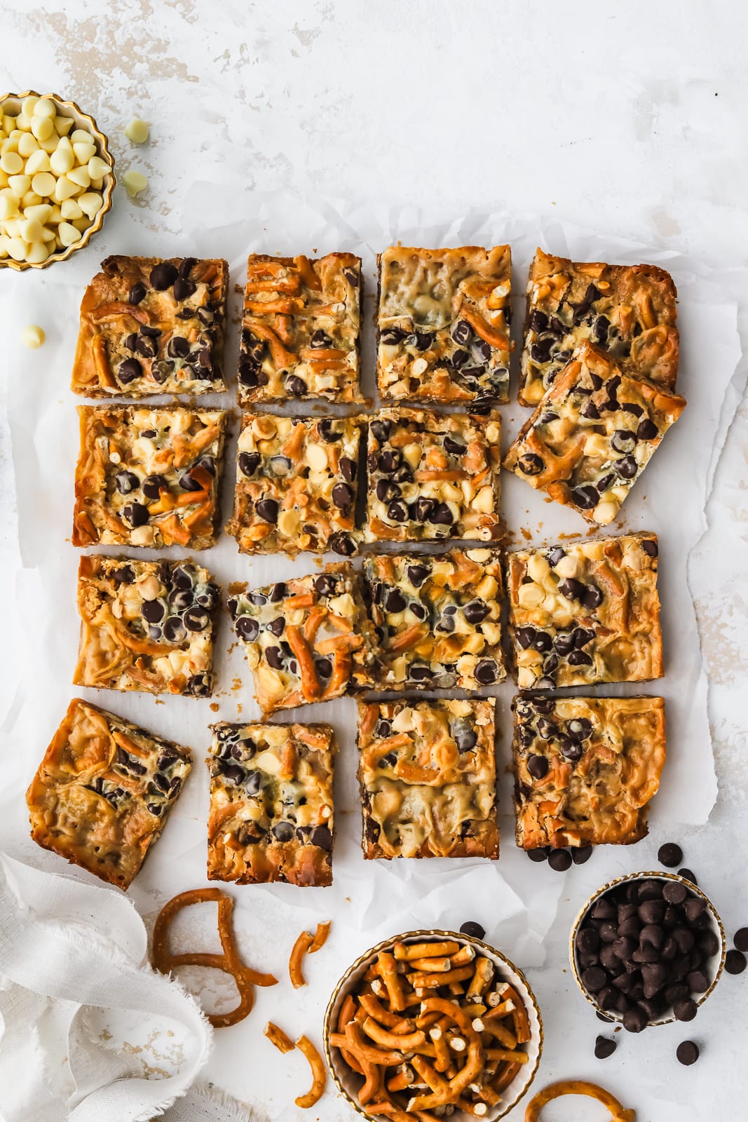 Chewy chocolate pretzel bars are the easiest treat