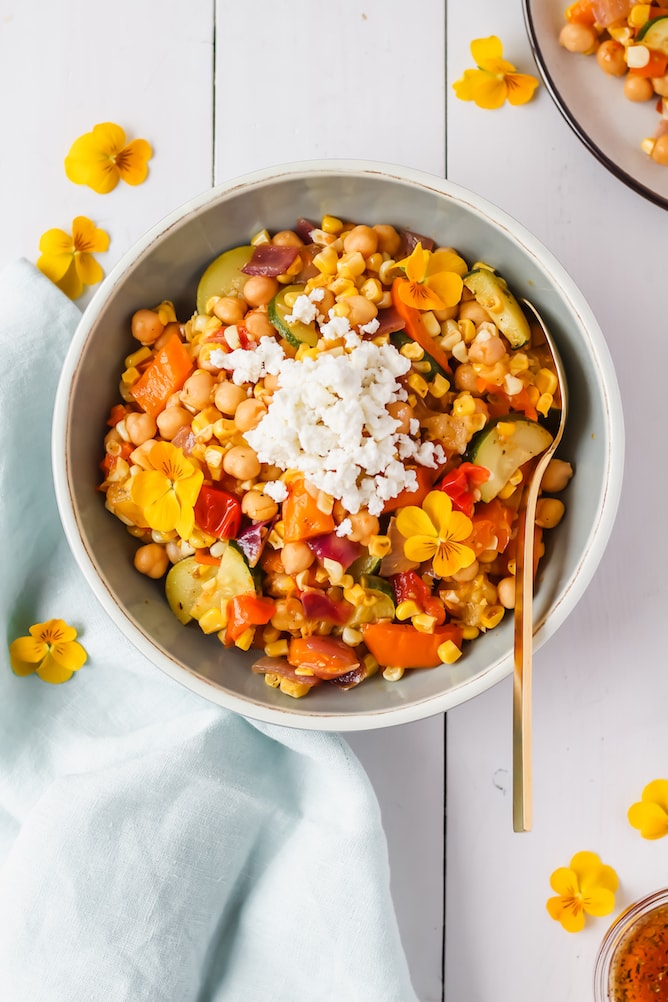 Roasted Summer Vegetable Salad | cookinginmygenes.com