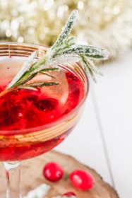 Cranberry Rosé Fizz Cocktail | cookinginmygenes.com