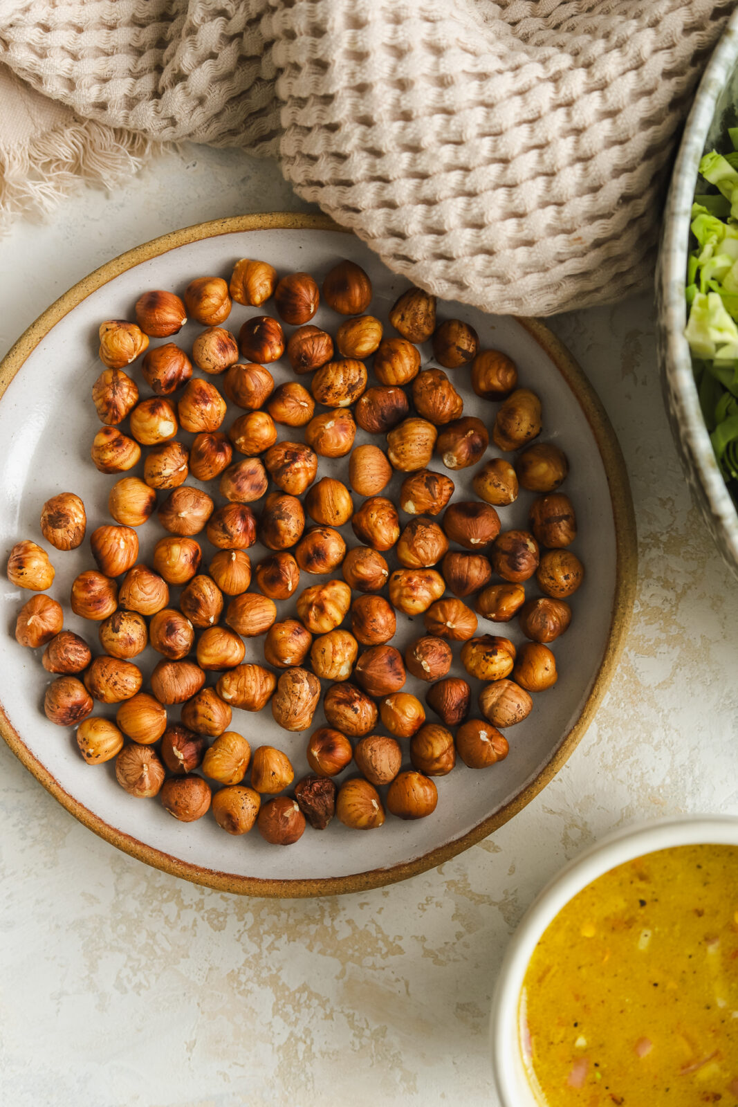 toasted hazelnuts on a plate