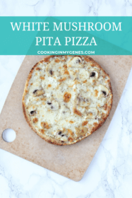 White Mushroom Pita Pizza