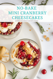 No-Bake Mini Cranberry Cheesecakes
