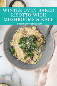 Winter Oven Baked Risotto with Mushrooms & Kale