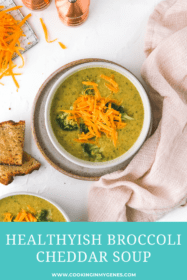 Broccoli Cheddar Soup in bowls