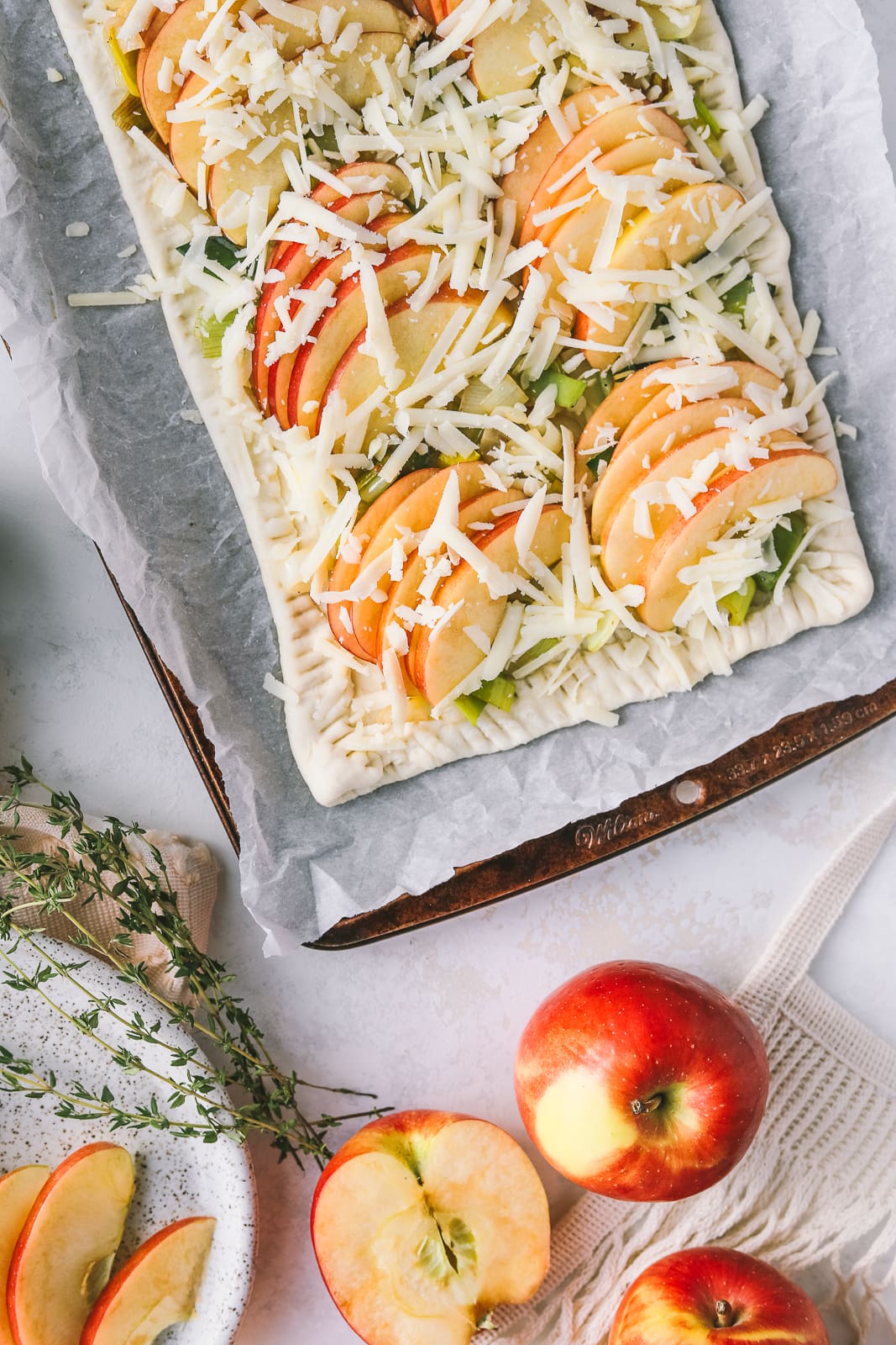 Savoury Apple Cheddar Tart with Leeks