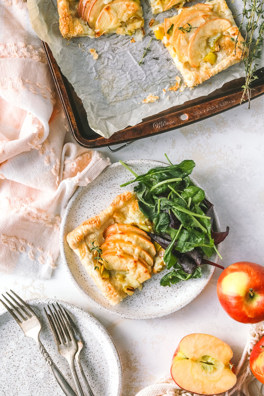 Savoury Apple Cheddar Tart with Leeks