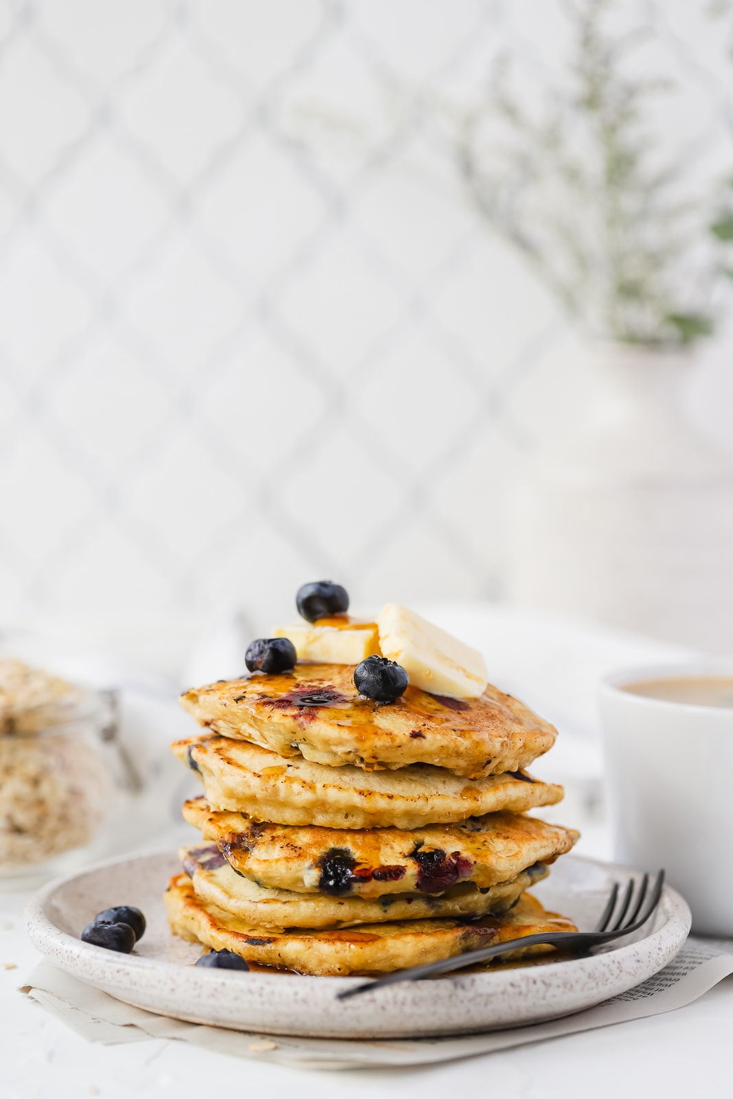 Blueberry Oatmeal Pancakes