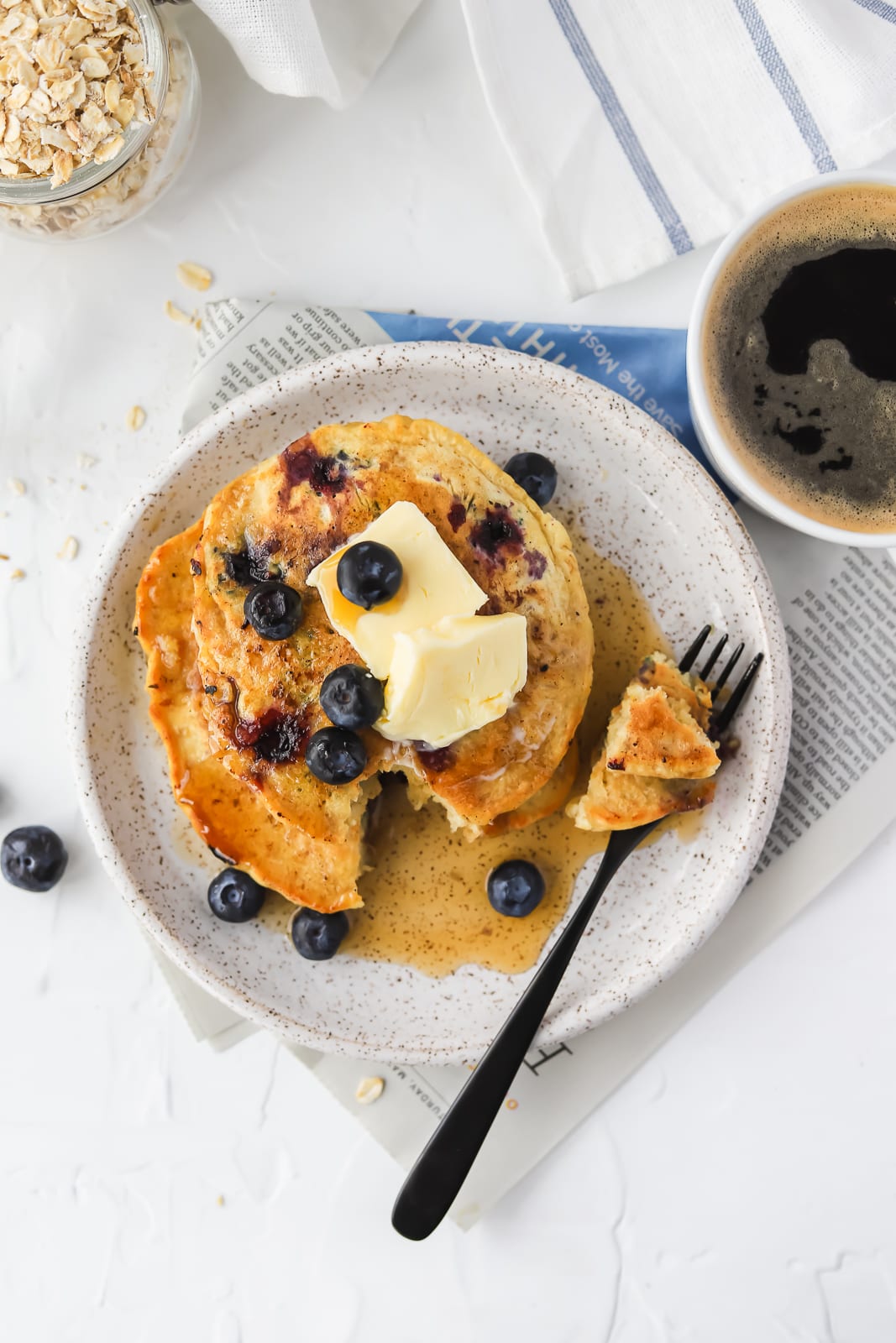 Blueberry Oatmeal Pancakes