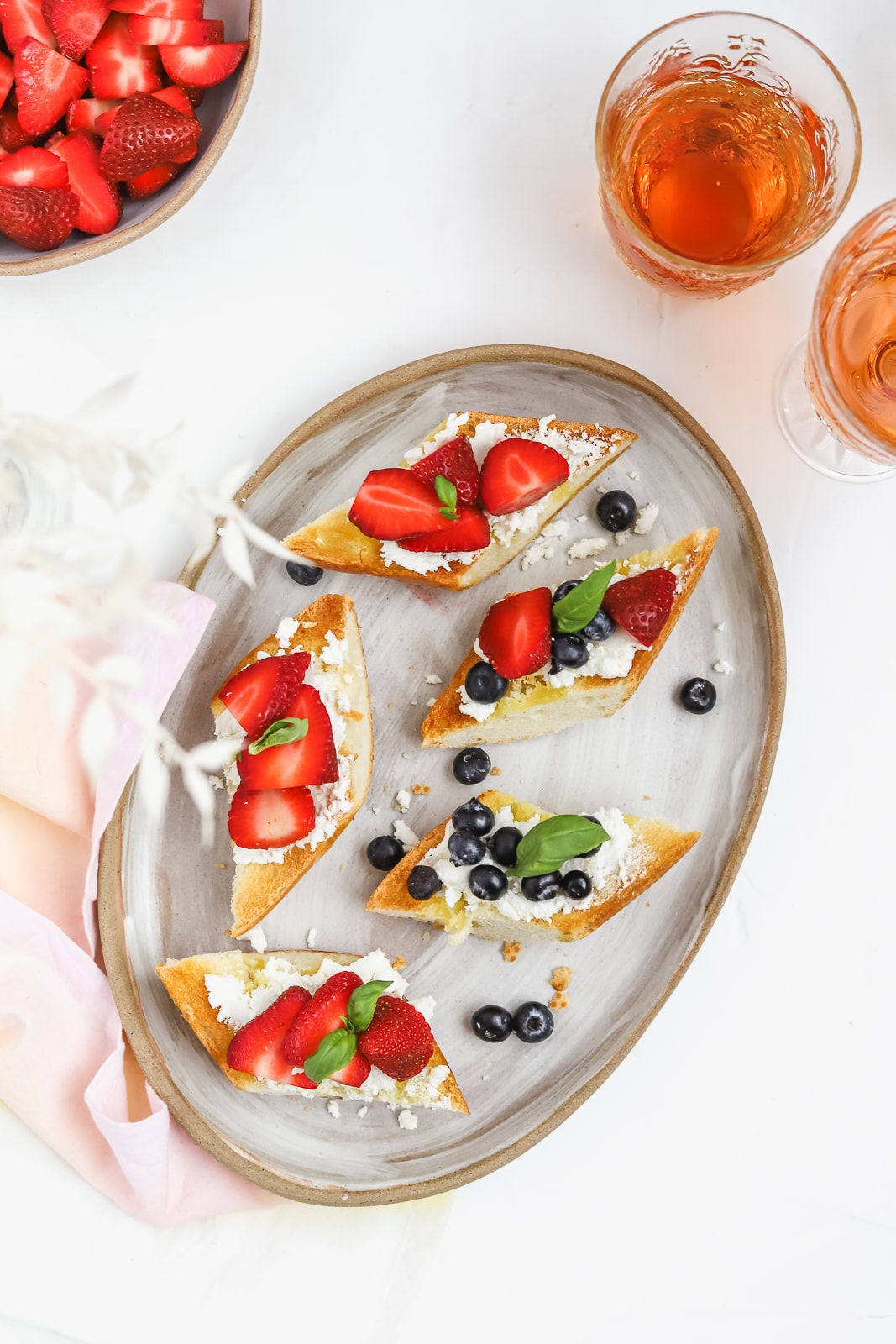 Mixed Summer Berry Goat Cheese Crostini Recipe