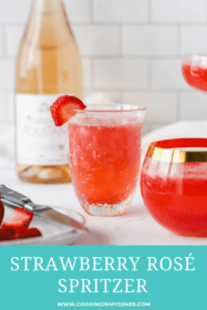 Strawberry Rosé Wine Spritzer Cocktail
