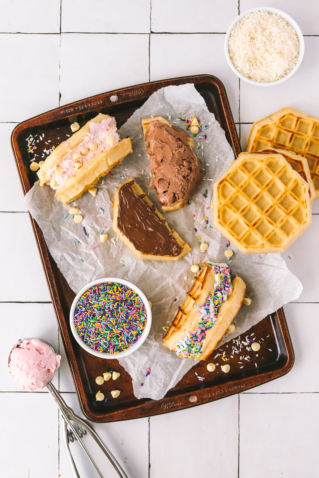 Easy waffle ice cream sandwich