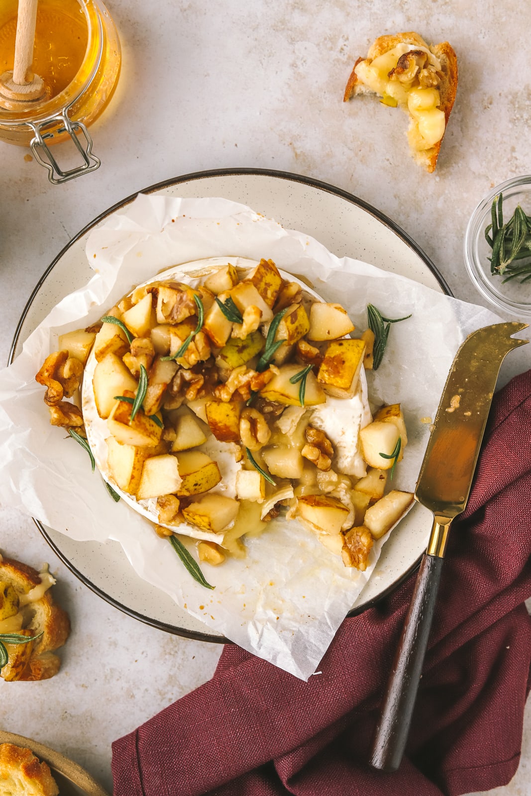 pear and walnut baked brie