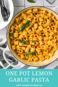 lemon garlic pasta in a large pot