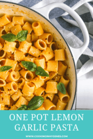 lemon garlic pasta in a large pot