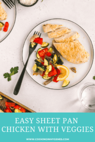 vegetables and chicken on a dinner plate