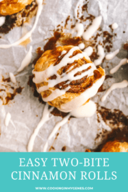 mini cinnamon rolls on a baking sheet