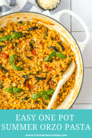 one pot orzo in a white pot