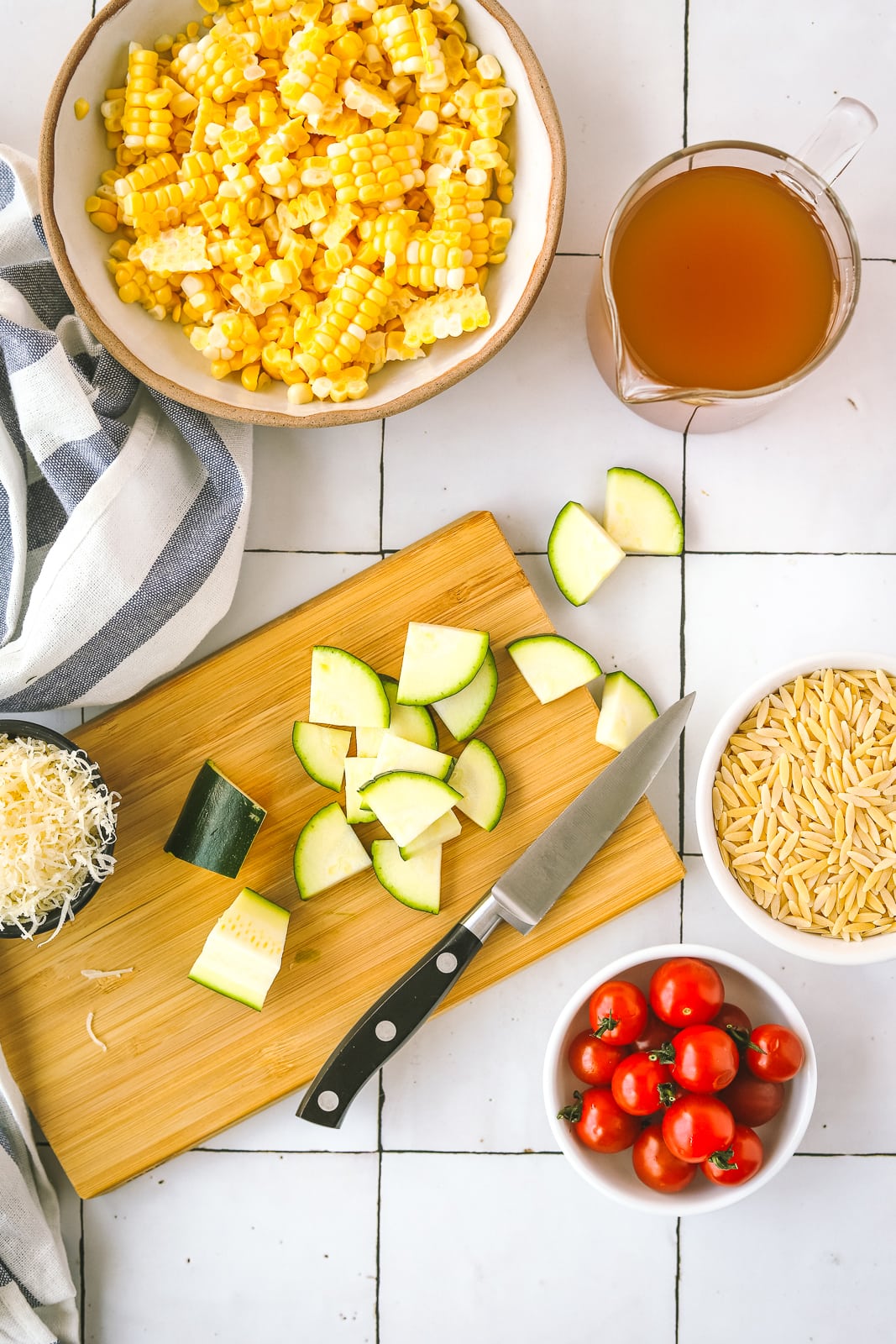 ingredients for a one pot orzo