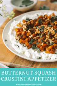 side angle of butternut squash and sage