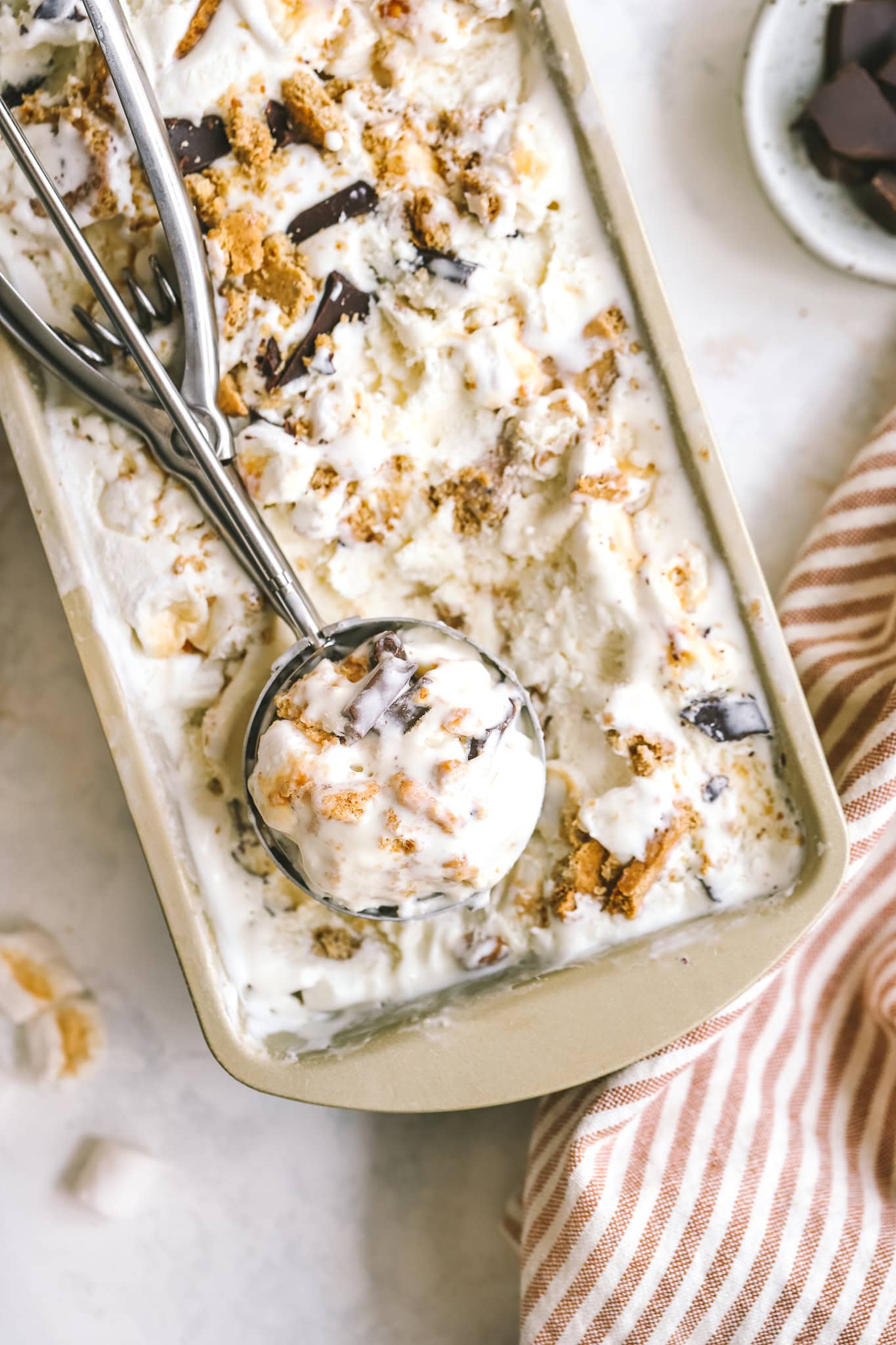 ice cream scoop in a loaf pan