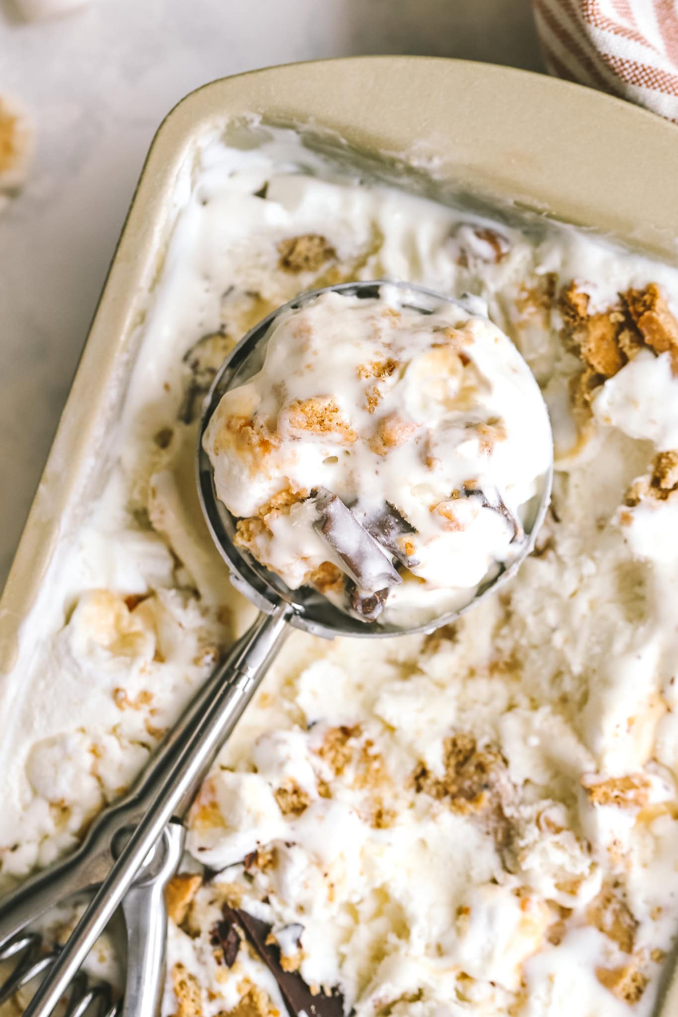ice cream scoop in a loaf pan
