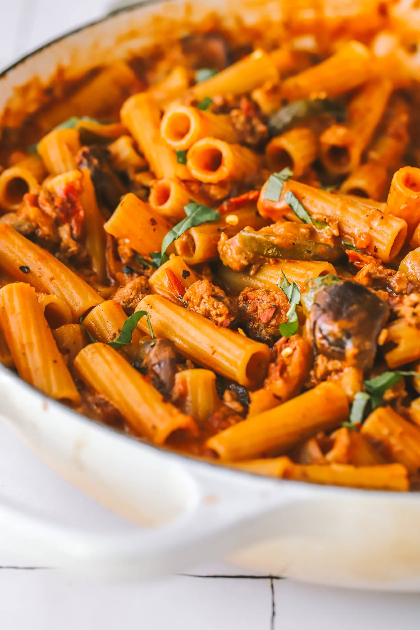 angled shot of one pot ground turkey past
