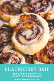 closeup of blackberry brie pinwheel