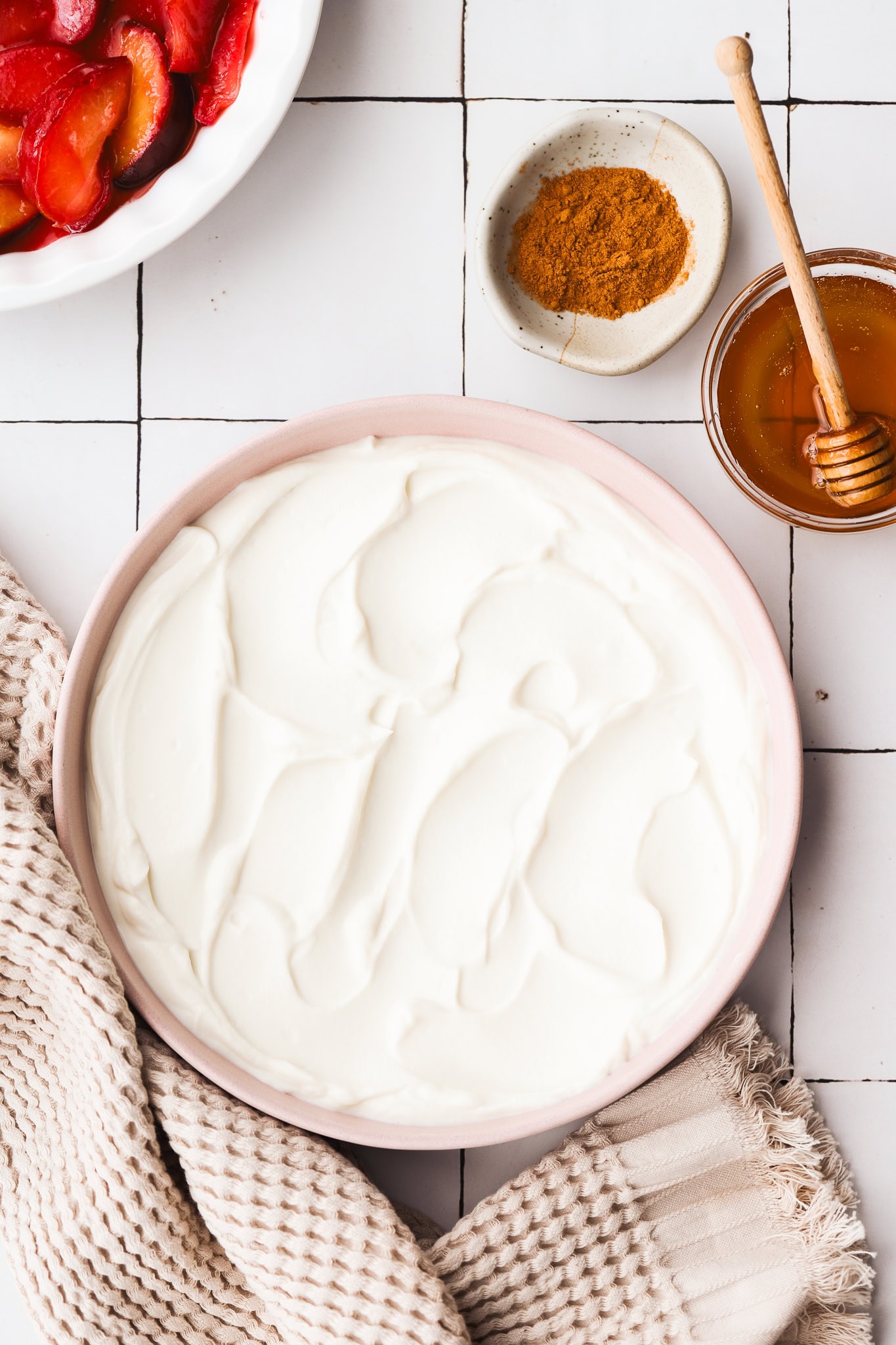 whipped ricotta in a bowl