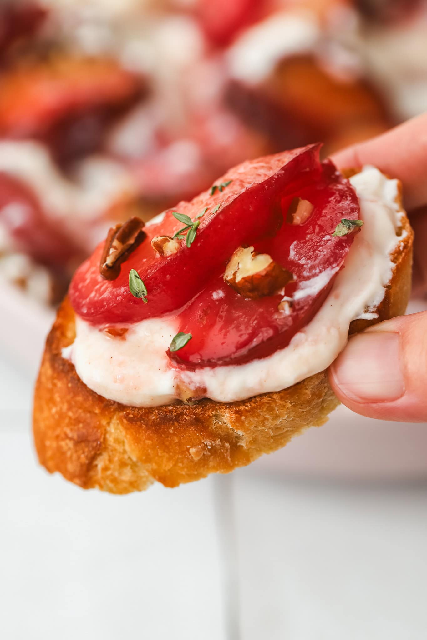 crostini with roasted plums 