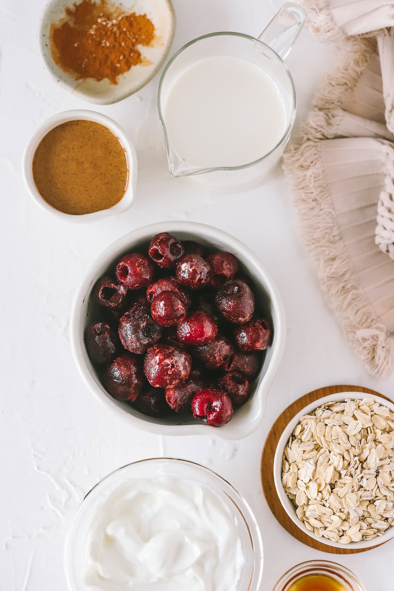 frozen cherries in a bowl