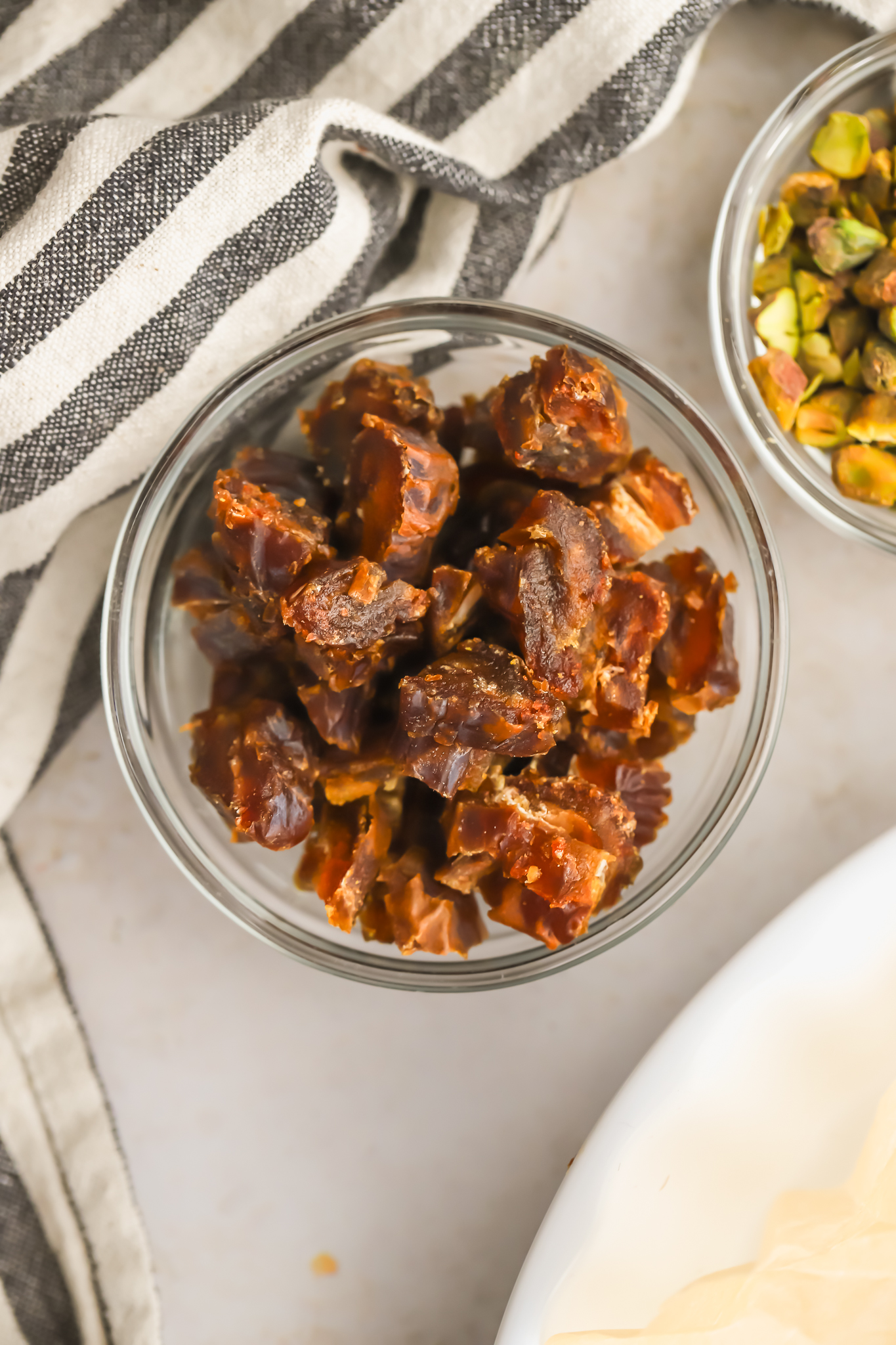 chopped dates in a bowl