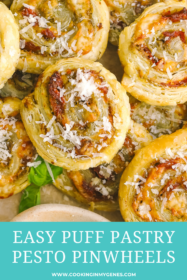pesto pinwheels with parmesan cheese sprinkled on top