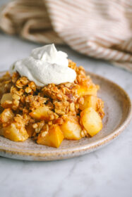 gluten free pear dessert on a plate
