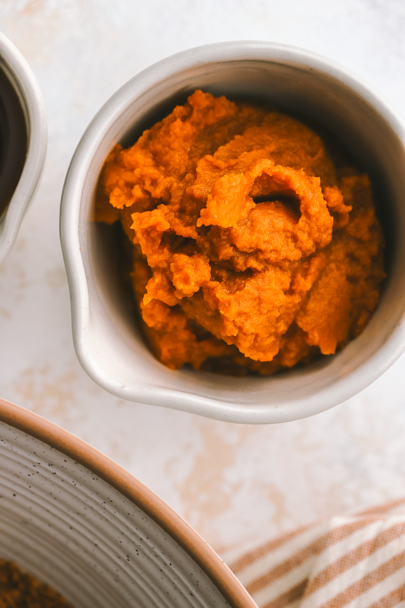 pumpkin puree in a bowl