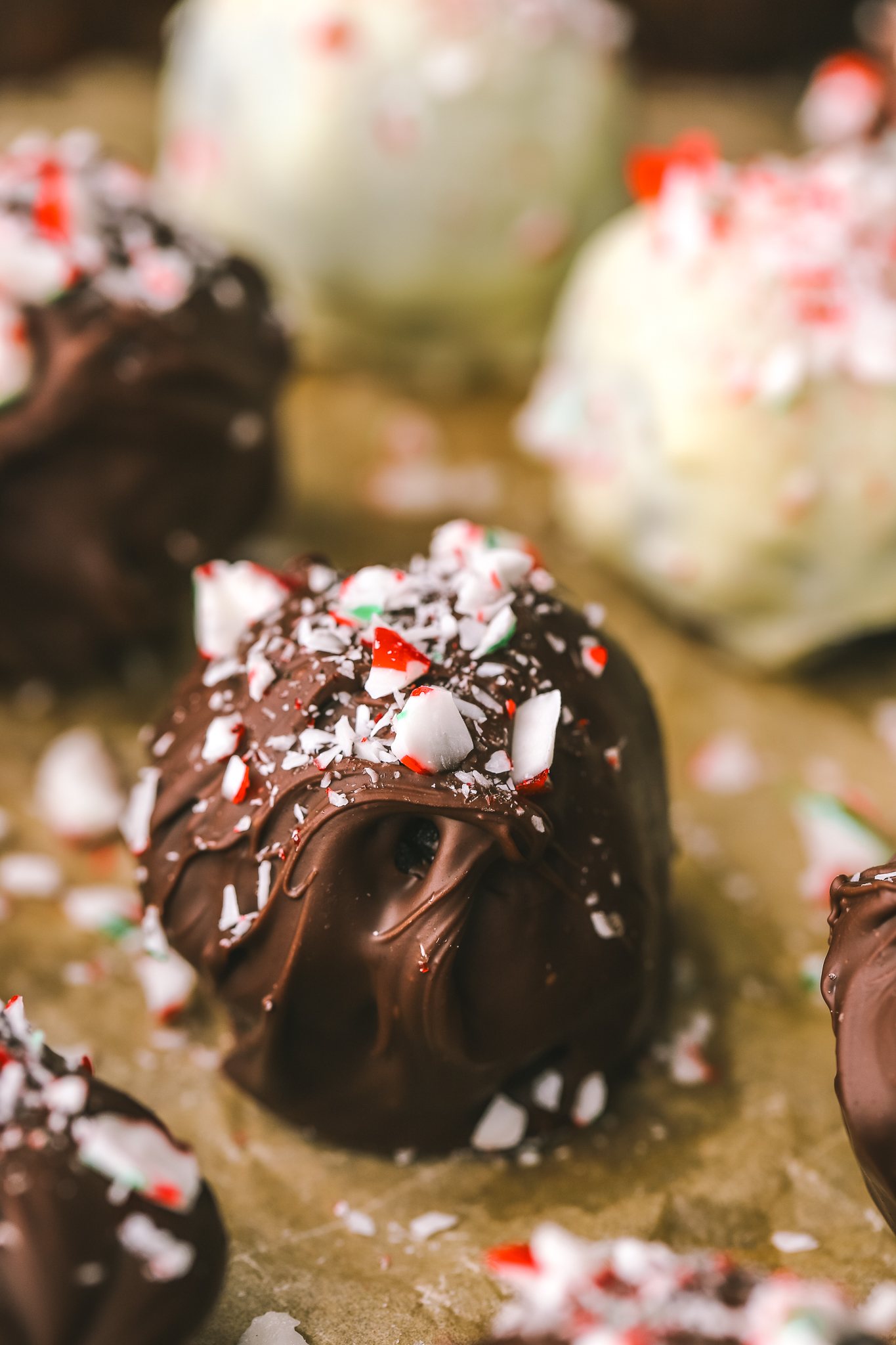 angled shot of oreo truffle