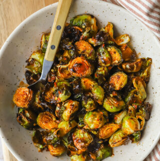 sweet and spicy brussels sprouts