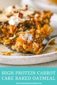 close up of baked oats on a fork