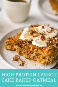 close up of carrot cake baked oatmeal