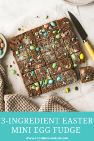 mini egg fudge cut into squares