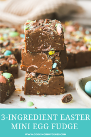 stack of mini egg fudge