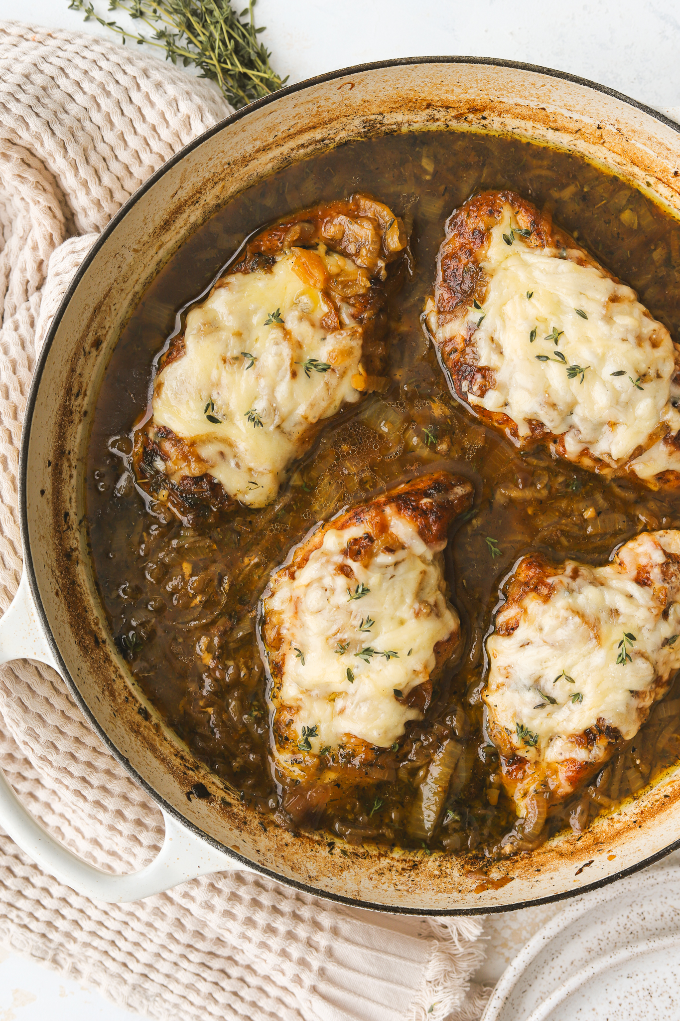 one pan french onion chicken dinner