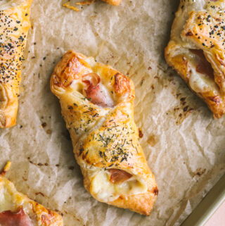 golden brown and baked puff pastry bundle