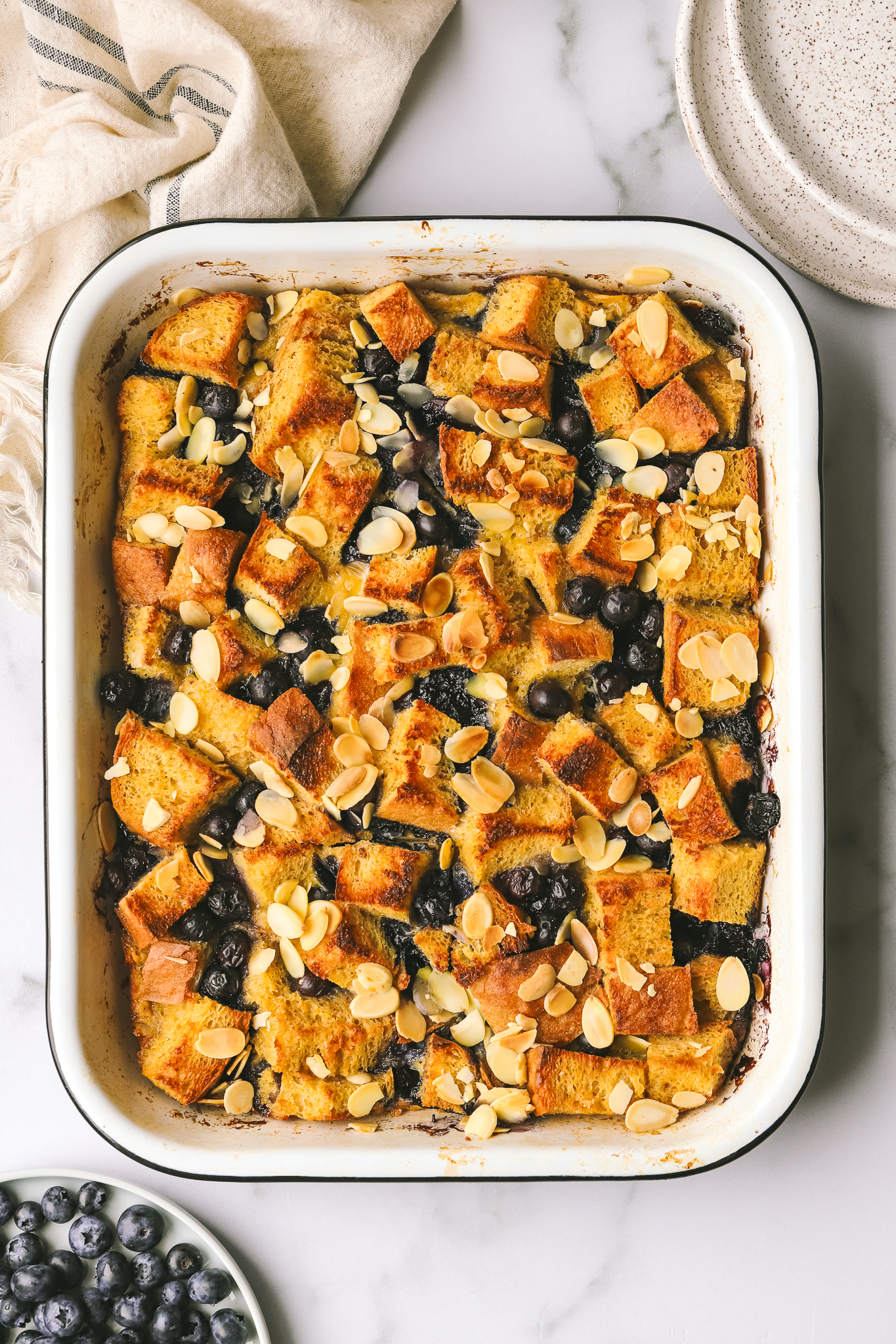 blueberry breakfast bake in a baking dish