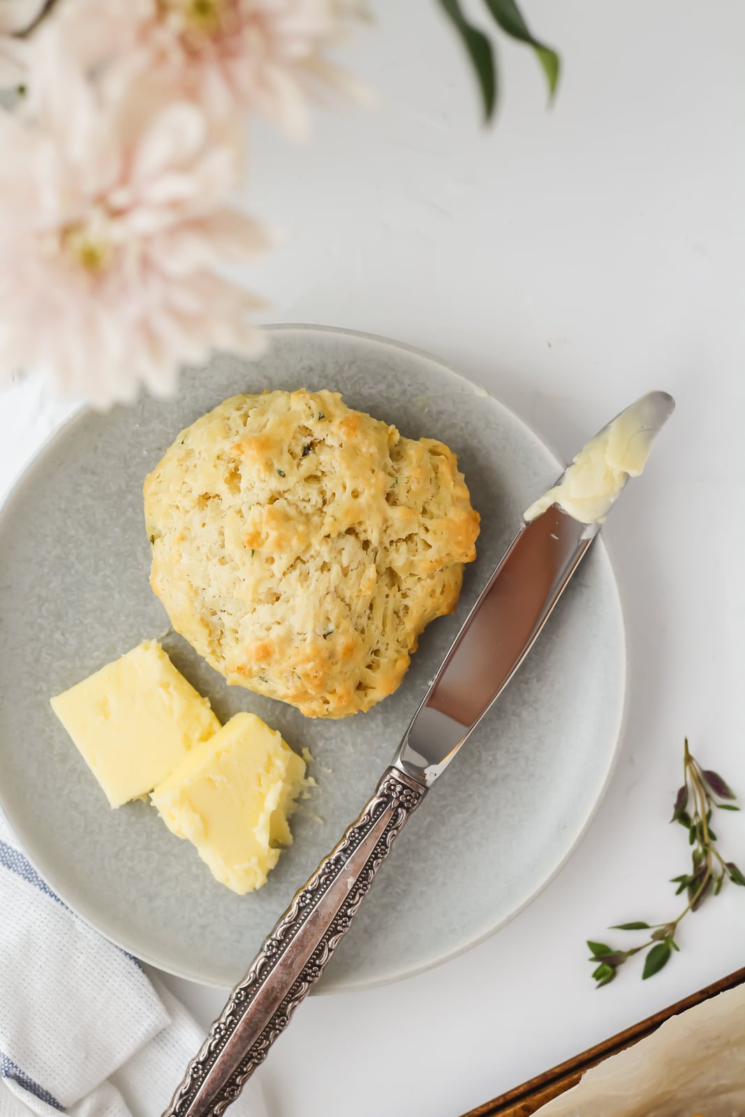 herb drop biscuit on a plate