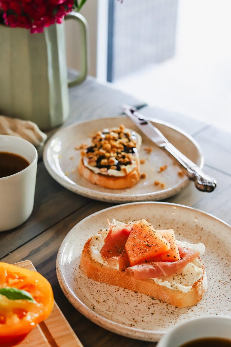 three easy summer toast recipes on a table