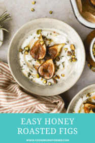 roasted figs in a bowl with yogurt