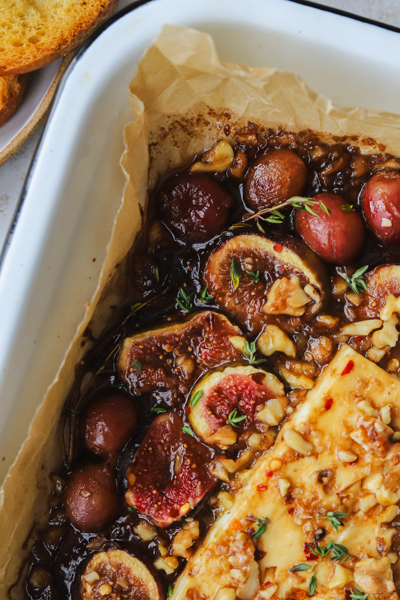 close up of baked figs